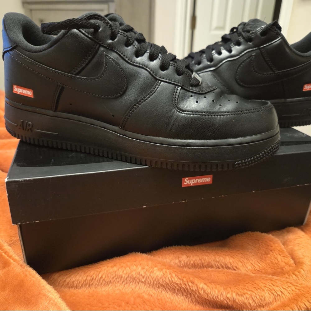 Supreme Black Sneakers Premium Leather Monochrome